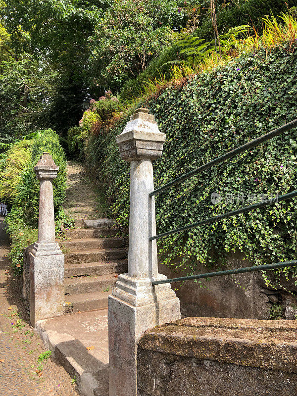 葡萄牙马德拉，Funchal, Parque do Monte的台阶